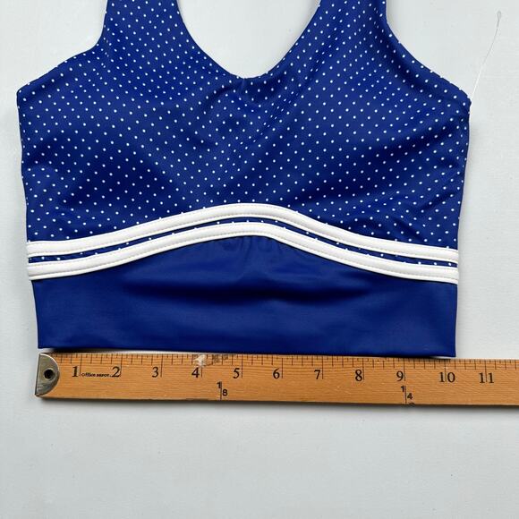 Wilo Sports Bra Women Extra Small Blue White Polka Dot Contour Padded Gym Active - Picture 8 of 11